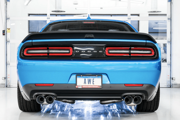 AWE Track Cat - Back Exhaust, Chrome Tips 2015 - 2023 Challenger 6.2L/392/6.4L - Speedlogix