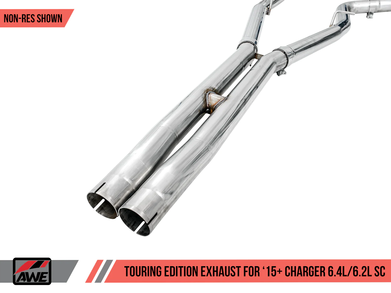 AWE Touring Cat-Back Exhaust, Chrome Tips 2015-2023 Charger 6.2L/392/6.4L - Speedlogix