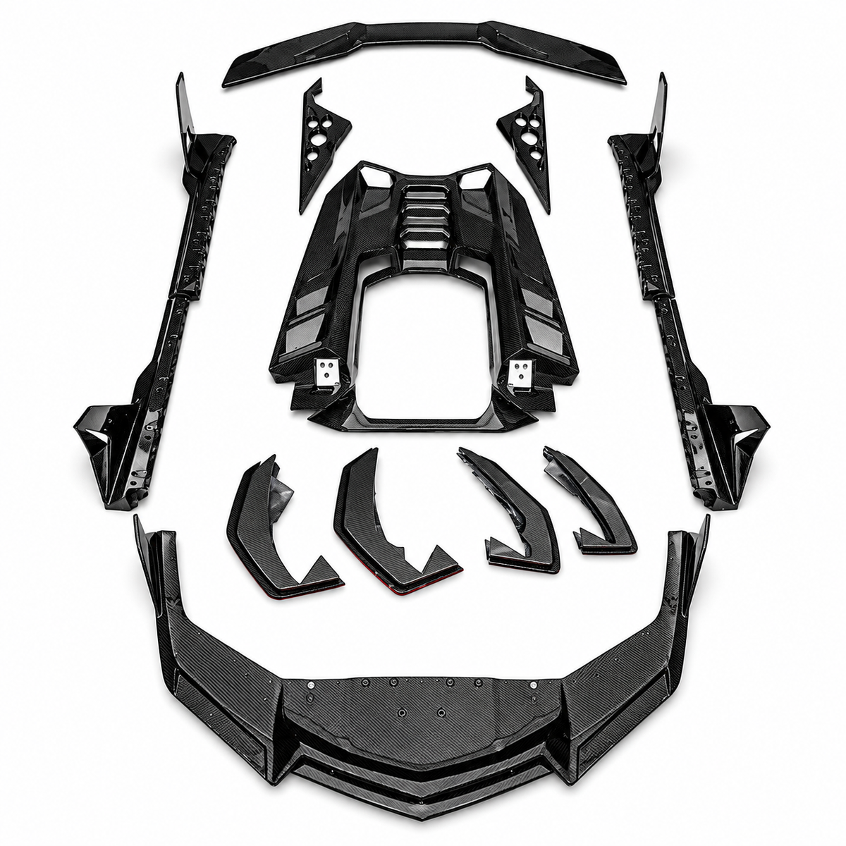 Aggressive LED Style Dry Carbon Fiber Body Kit for Lamborghini Revuelto