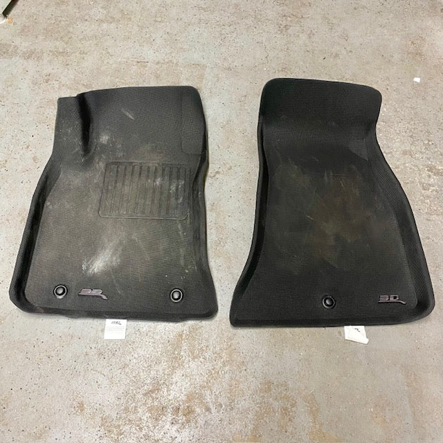 Blemished/Discounted 3D MAXpider Black Front Kagu Floor Mats 2015 - 2023 Challenger - Speedlogix