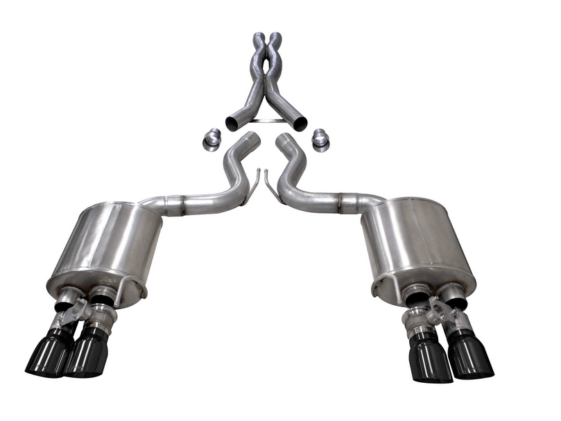 Corsa Xtreme Cat - Back Exhaust, Black Tips 2018 - 2023 Mustang 5.0L - Speedlogix