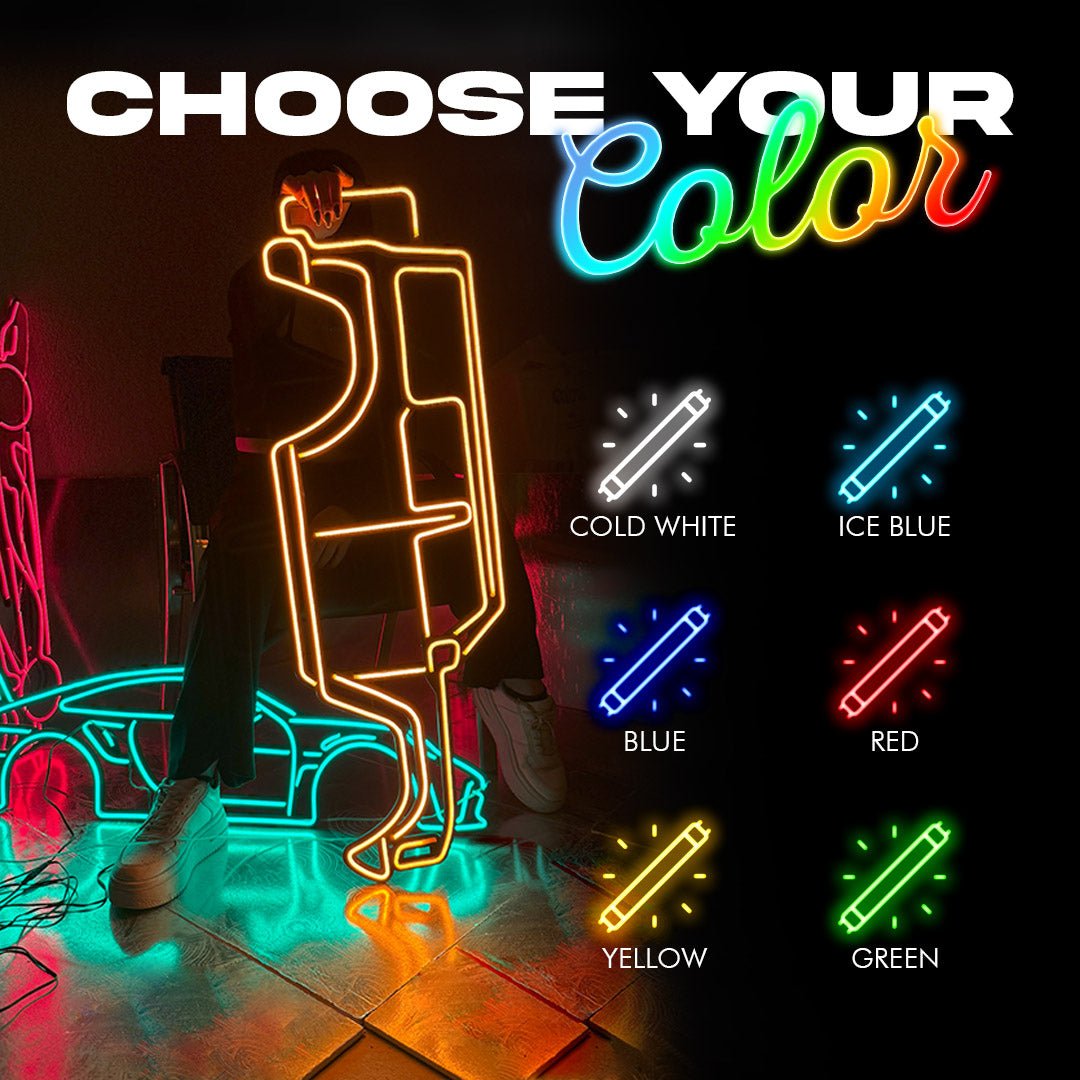Corvette C8 Metal Neon Car Wall Art - MTN0022 - Speedlogix