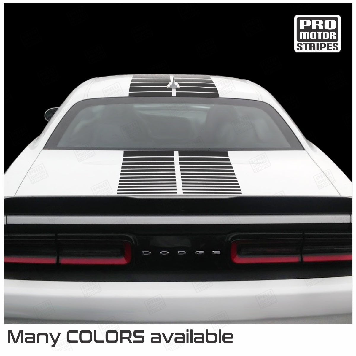 Dodge Challenger 2008 - 2023 Pulse Rally Top Strobe Stripes Decals - Speedlogix