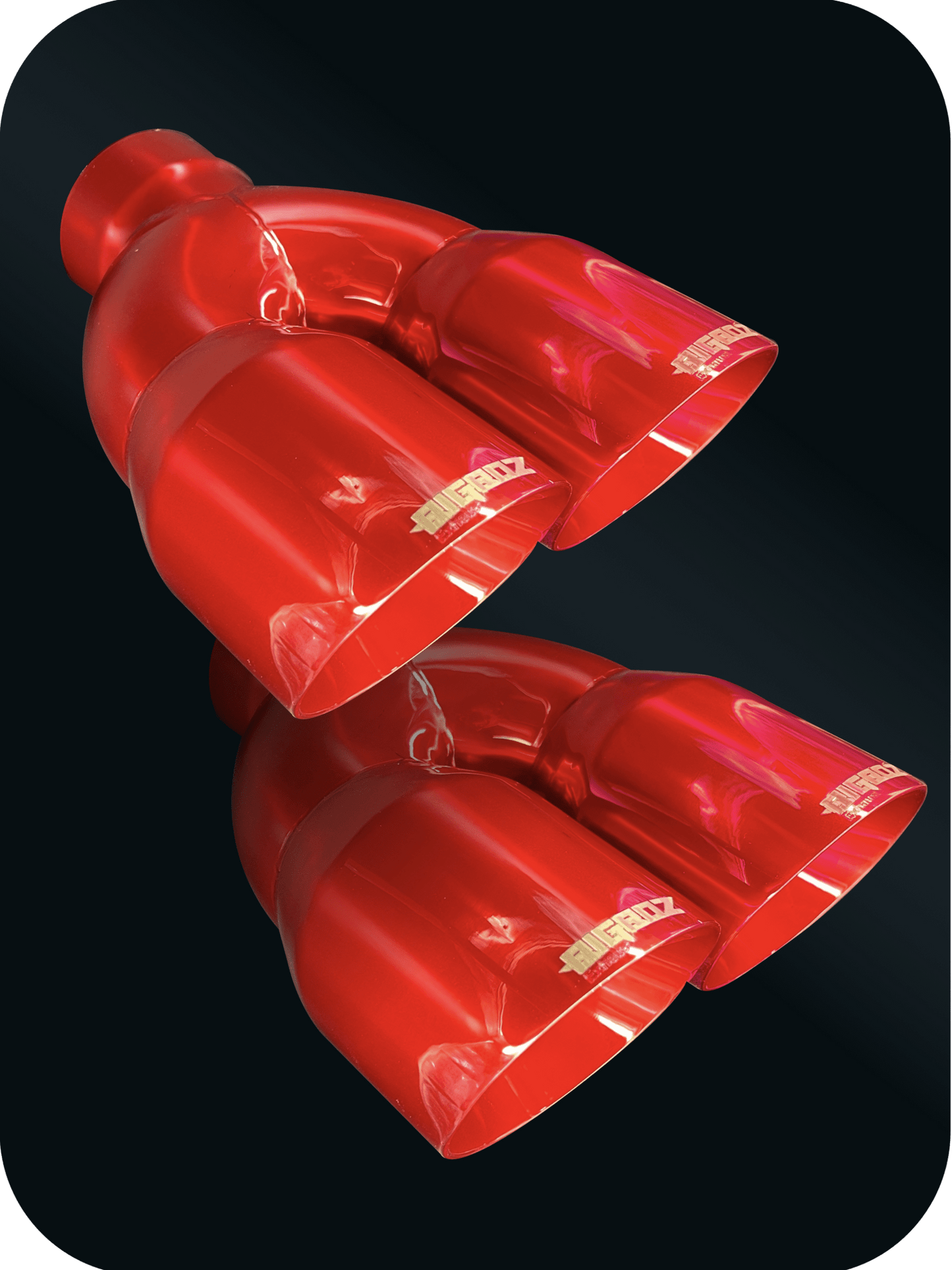 DODGE CHALLENGER 4" OUTLET QUAD TIPS SET CANDY RED - Speedlogix