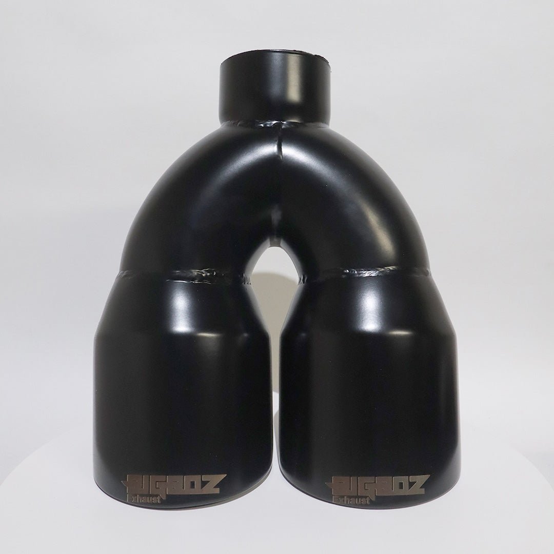 DODGE CHALLENGER 4" OUTLET QUAD TIPS SET CERAKOTE FLAT BLACK - Speedlogix