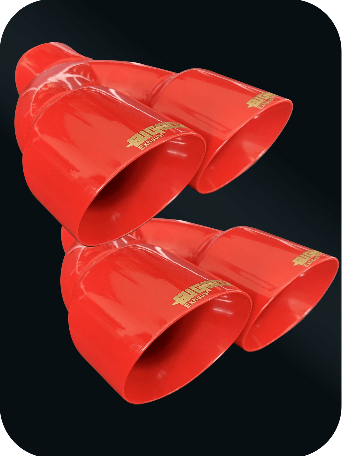 DODGE CHALLENGER 4" OUTLET QUAD TIPS SET TORRED - Speedlogix