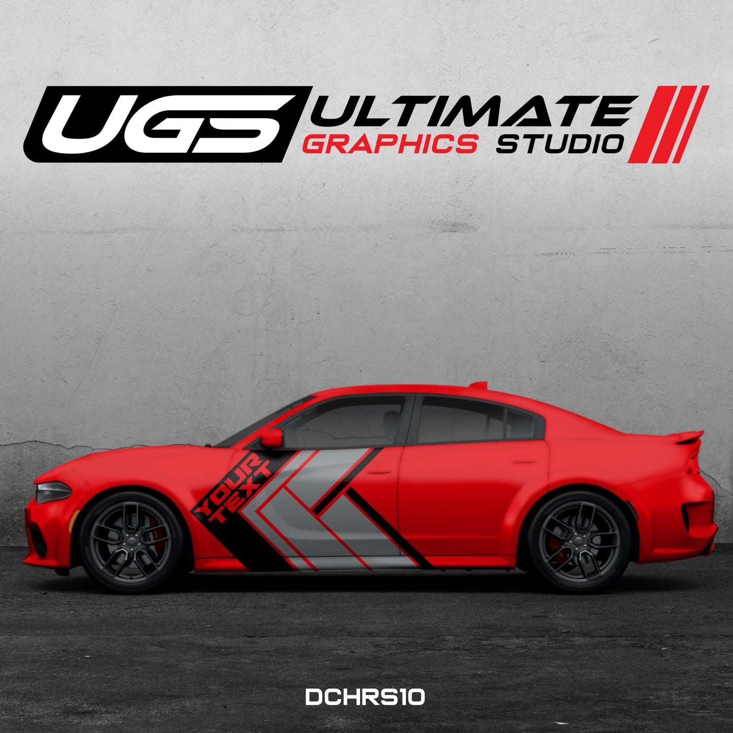 Dodge Charger Side Graphics 2 Color Custom Text - Speedlogix