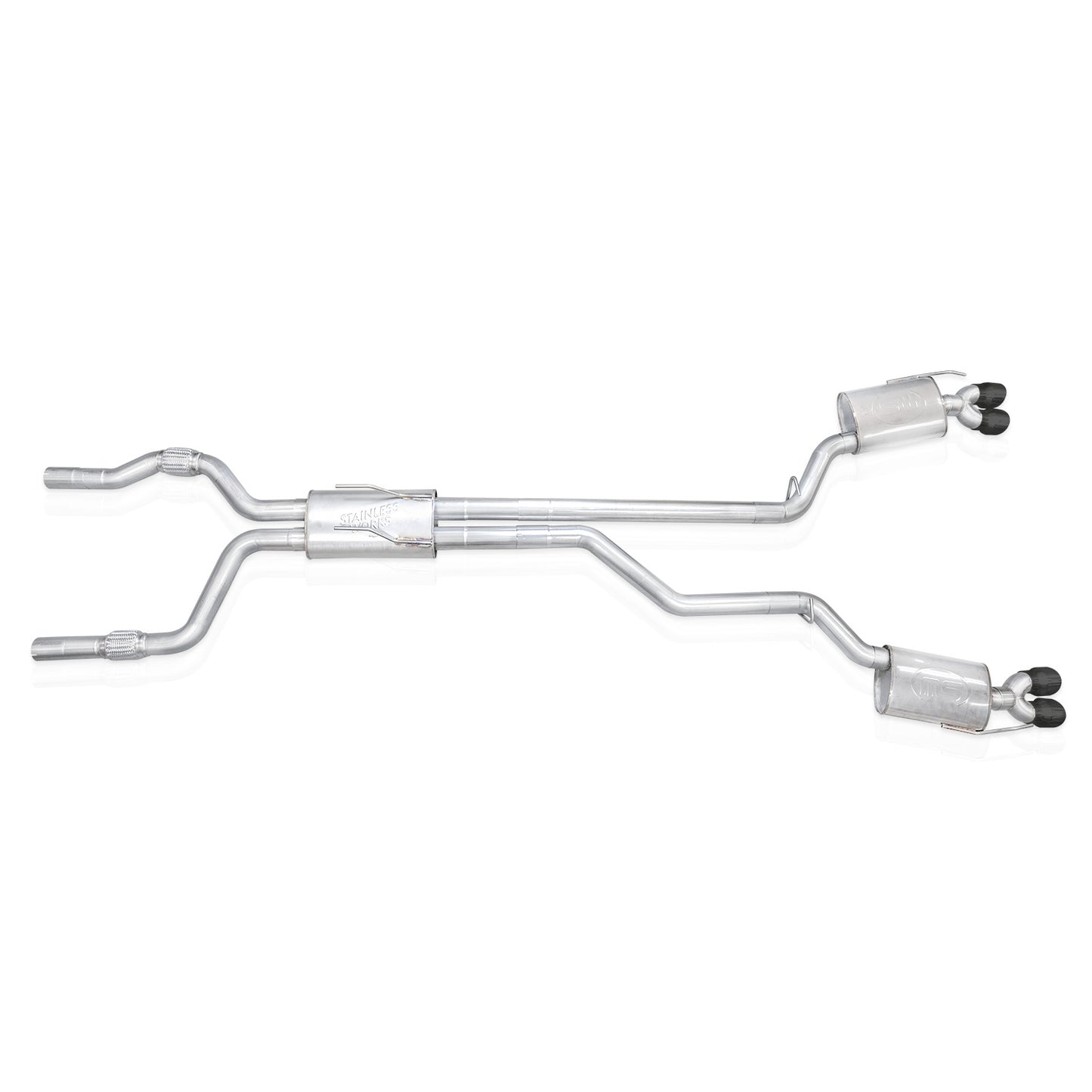 Stainless Works Cat-Back Exhaust, Black Tips 2020-2024 Explorer ST