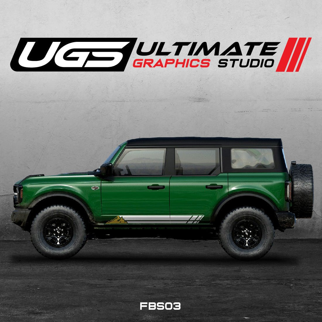 Ford Bronco Graphics 2 Color Mountain Graphics - Speedlogix