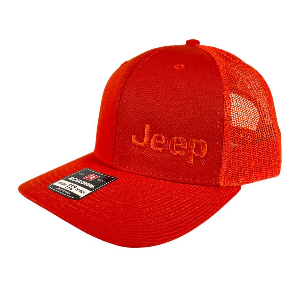 Hat - Jeep Text TONAL Trucker - Orange - Speedlogix
