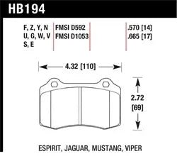 Hawk Ceramic Rear Brake Pads 2005 - 2023 Challenger/Charger 6.1L/6.2L/392/6.4L - Speedlogix