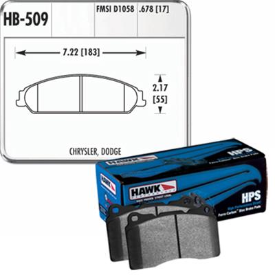 Hawk HPS Front Brake Pads 2005 - 2023 Challenger/Charger 5.7L - Speedlogix