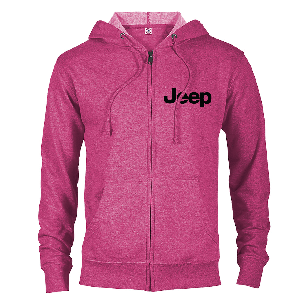 Ladies Jeep® Text Zip Hoodie - Pink - Speedlogix
