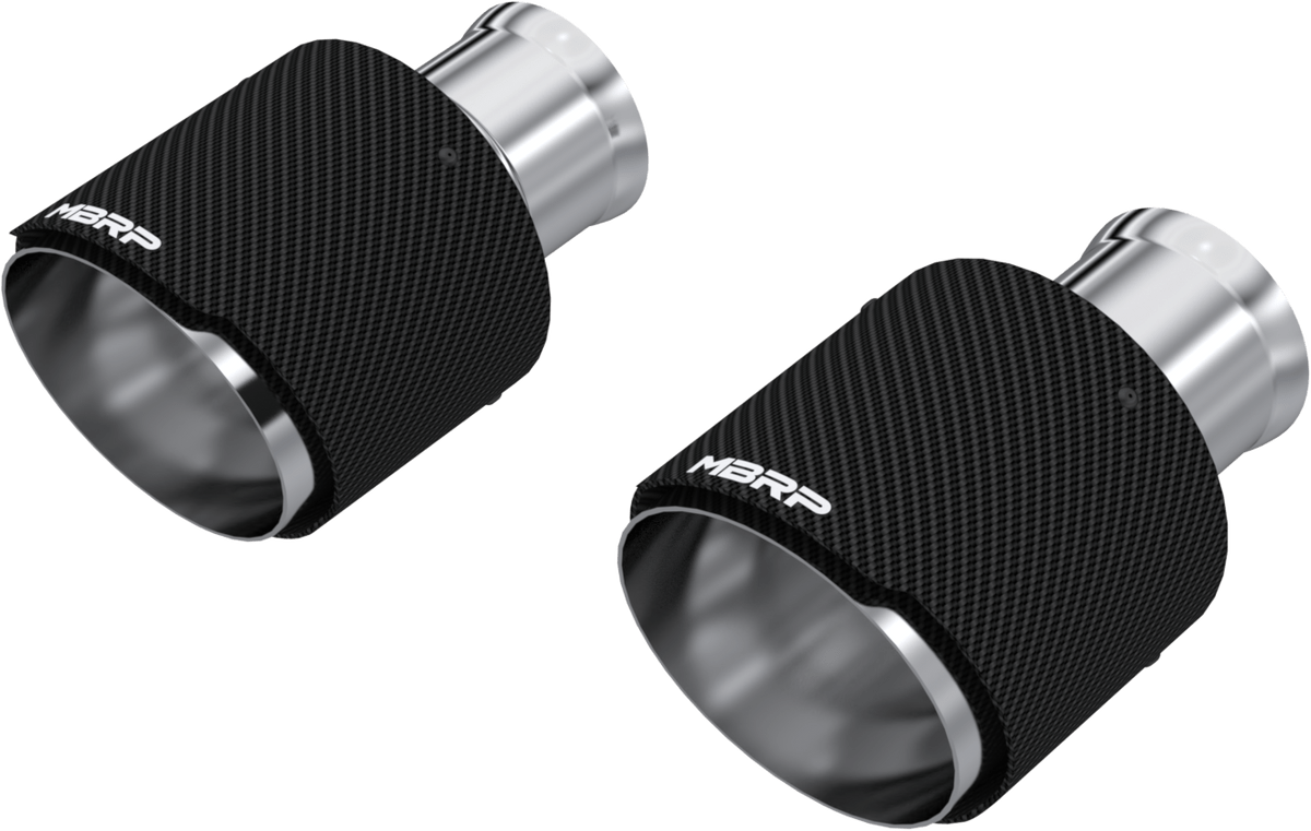 MBRP Carbon Fiber Round Exhaust Tips 2018 - 2024 Charger/Durango 5.7L/392/6.4L/6.2L - Speedlogix