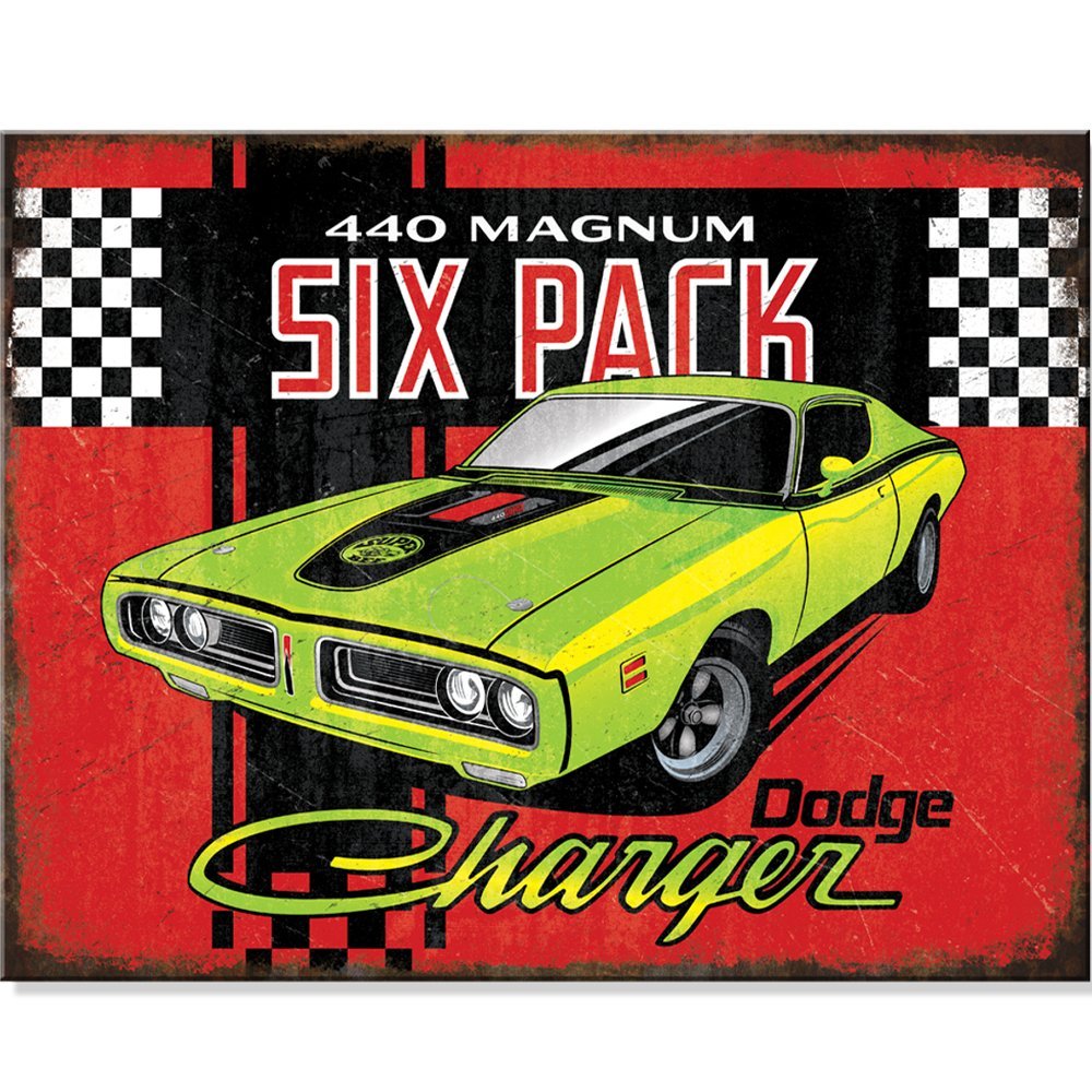 Metal Sign - Dodge Charger - SIX PACK - Speedlogix