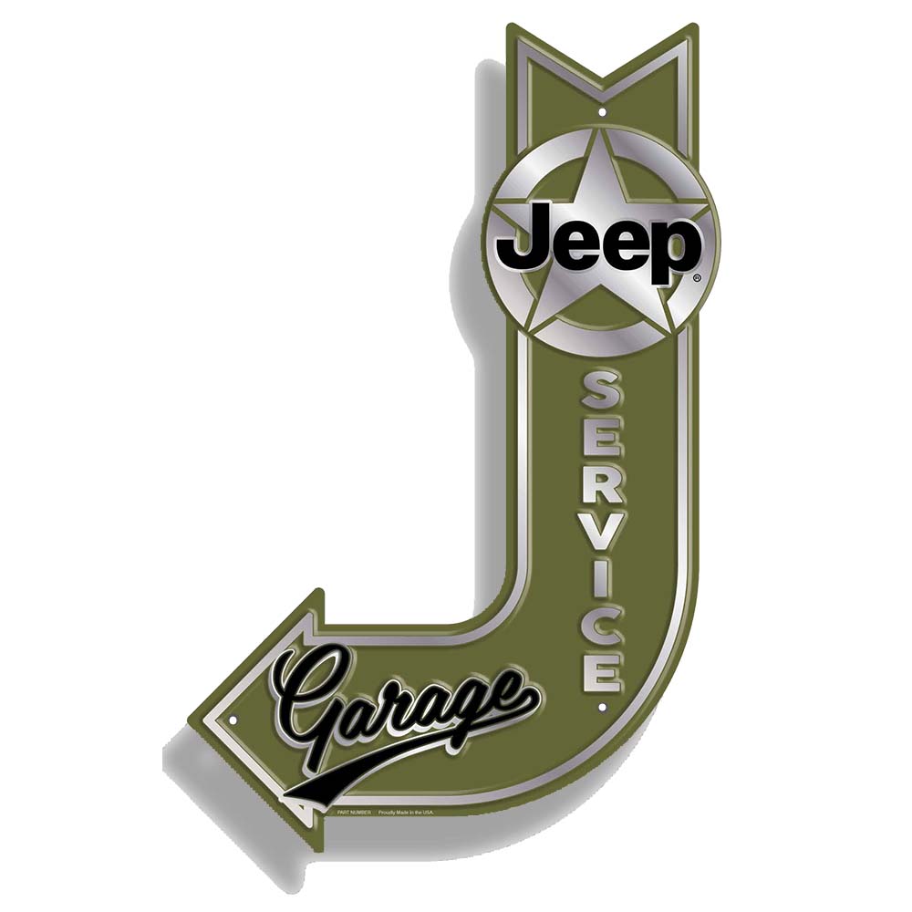 Metal Sign - Jeep Service Garage J - Arrow - Speedlogix