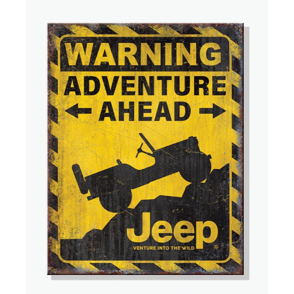 Metal Sign - Jeep Warning Adventure Ahead - Speedlogix