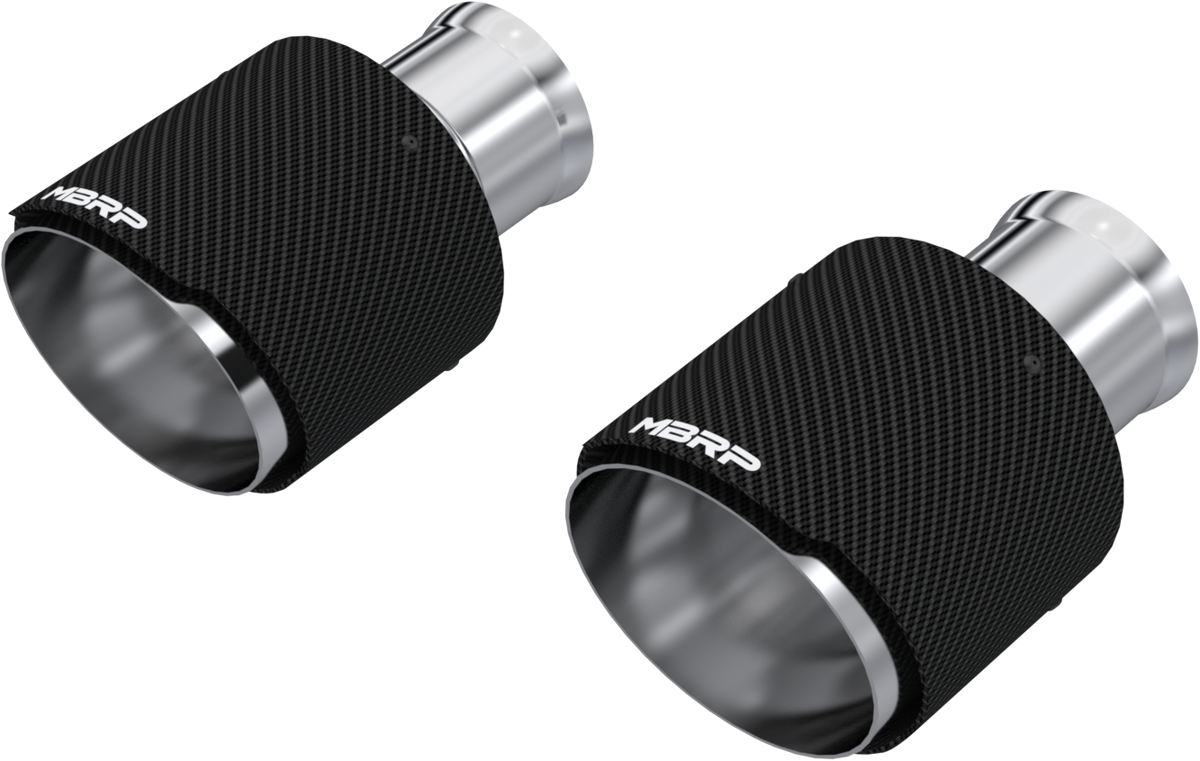 MBRP Carbon Fiber Round Exhaust Tips 2018-2024 Charger/Durango 5.7L/392/6.4L/6.2L - Speedlogix