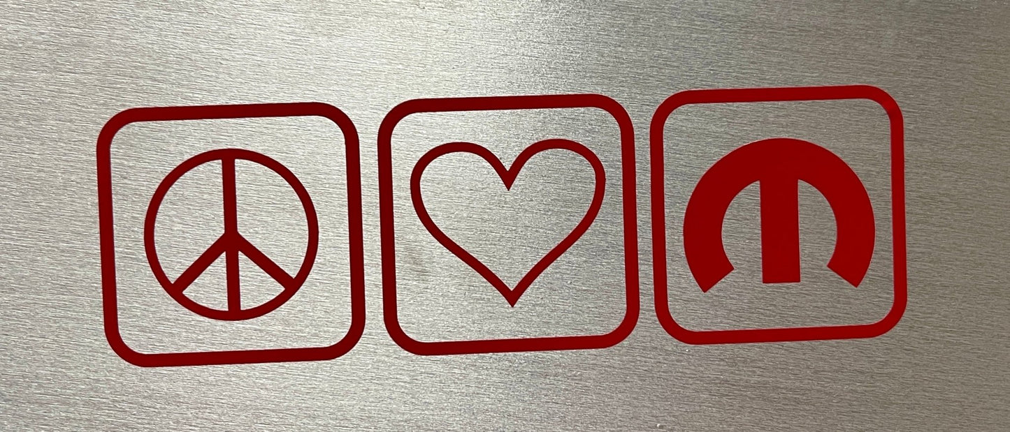 Peace Love Mopar Decal - Speedlogix