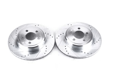 PowerStop Rear Brake Rotors, Drilled & Slotted 2005 - 2023 Challenger/Charger 5.7L - Speedlogix