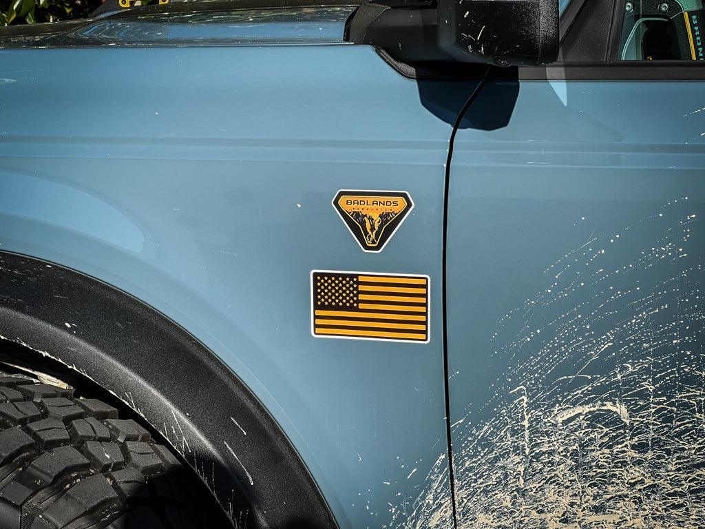 Printed Series American Flag Fender Stickers - 2021+ Bronco / Bronco Sport / Jeep / Universal - Speedlogix