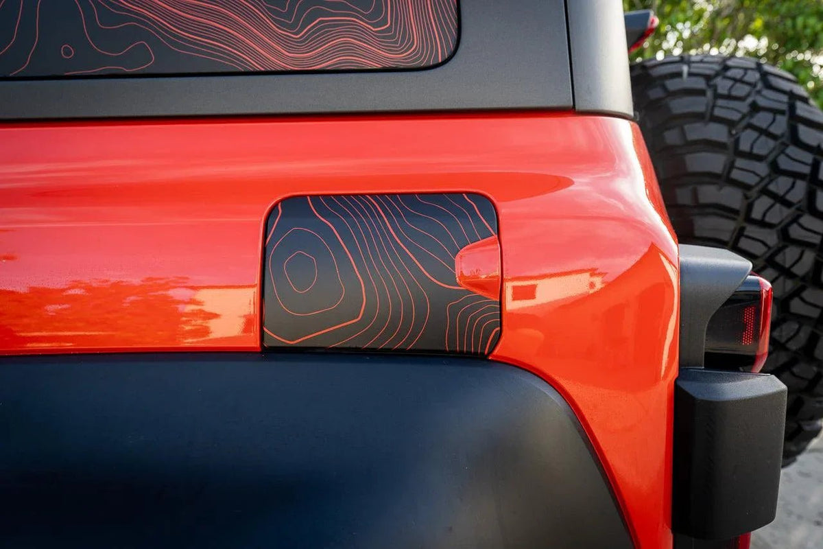 Printed Series Stealth Topo Fuel Door Overlay - 2021+ Bronco - Speedlogix