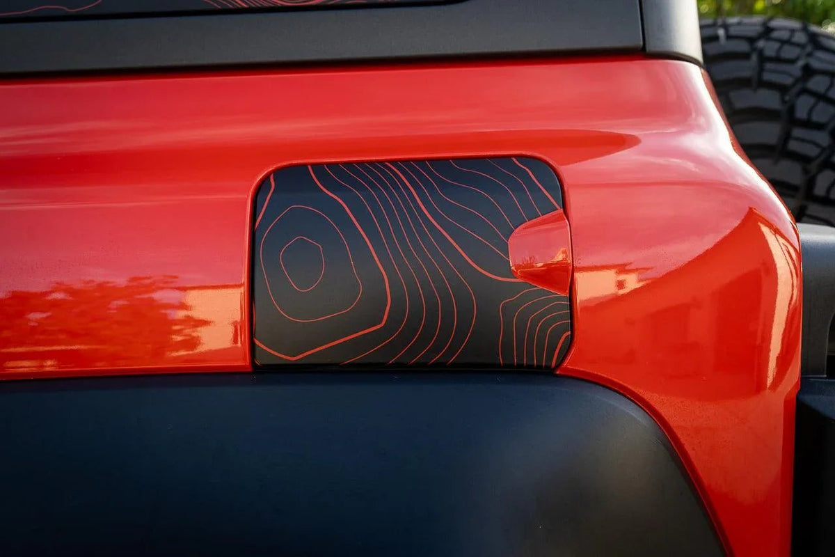 Printed Series Stealth Topo Fuel Door Overlay - 2021+ Bronco - Speedlogix