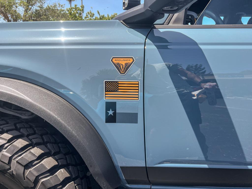 Printed Series Texas Flag Fender Stickers - 2021+ Bronco / Bronco Sport / Jeep / Universal - Speedlogix