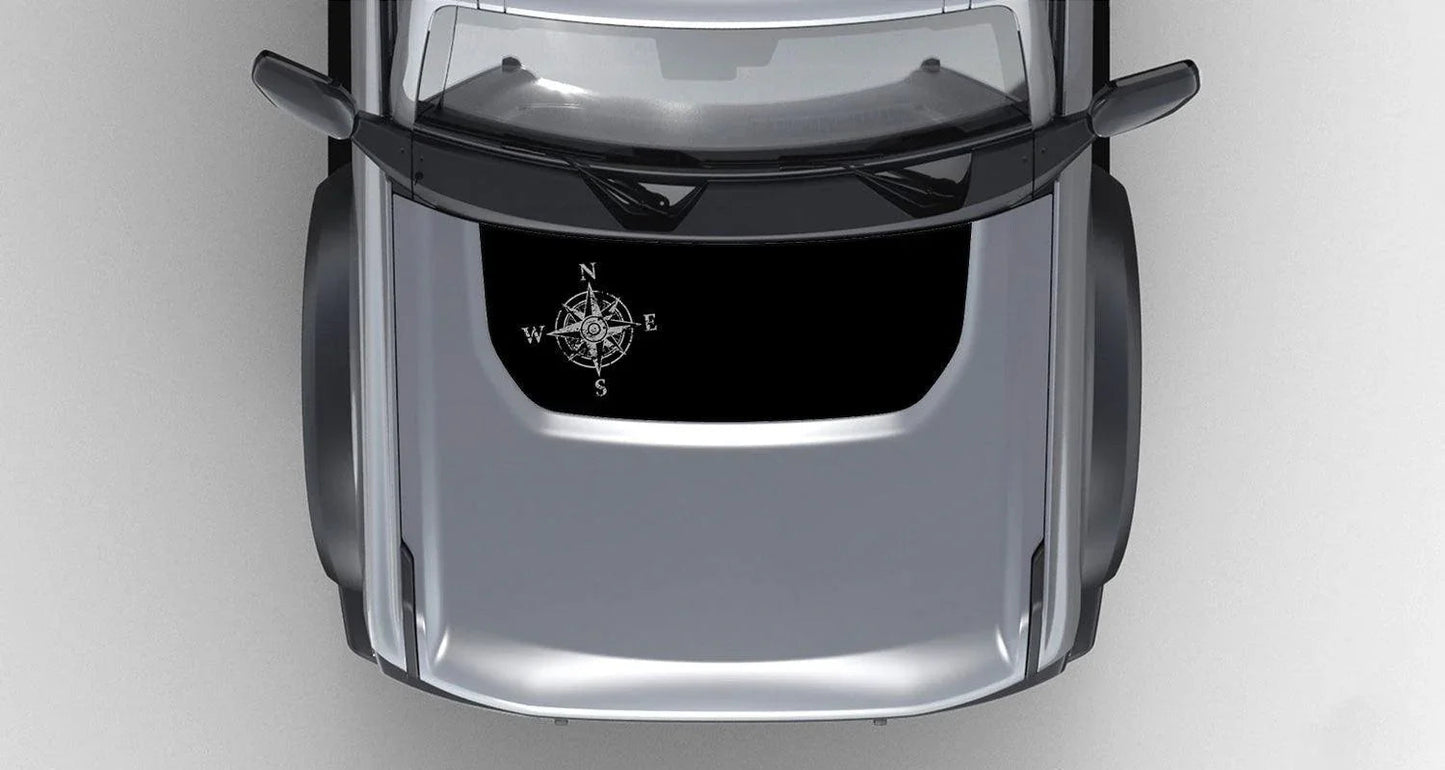 Stealth Black Compass Rose Hood Overlay (Printed Series) - 2021+ Bronco - Speedlogix