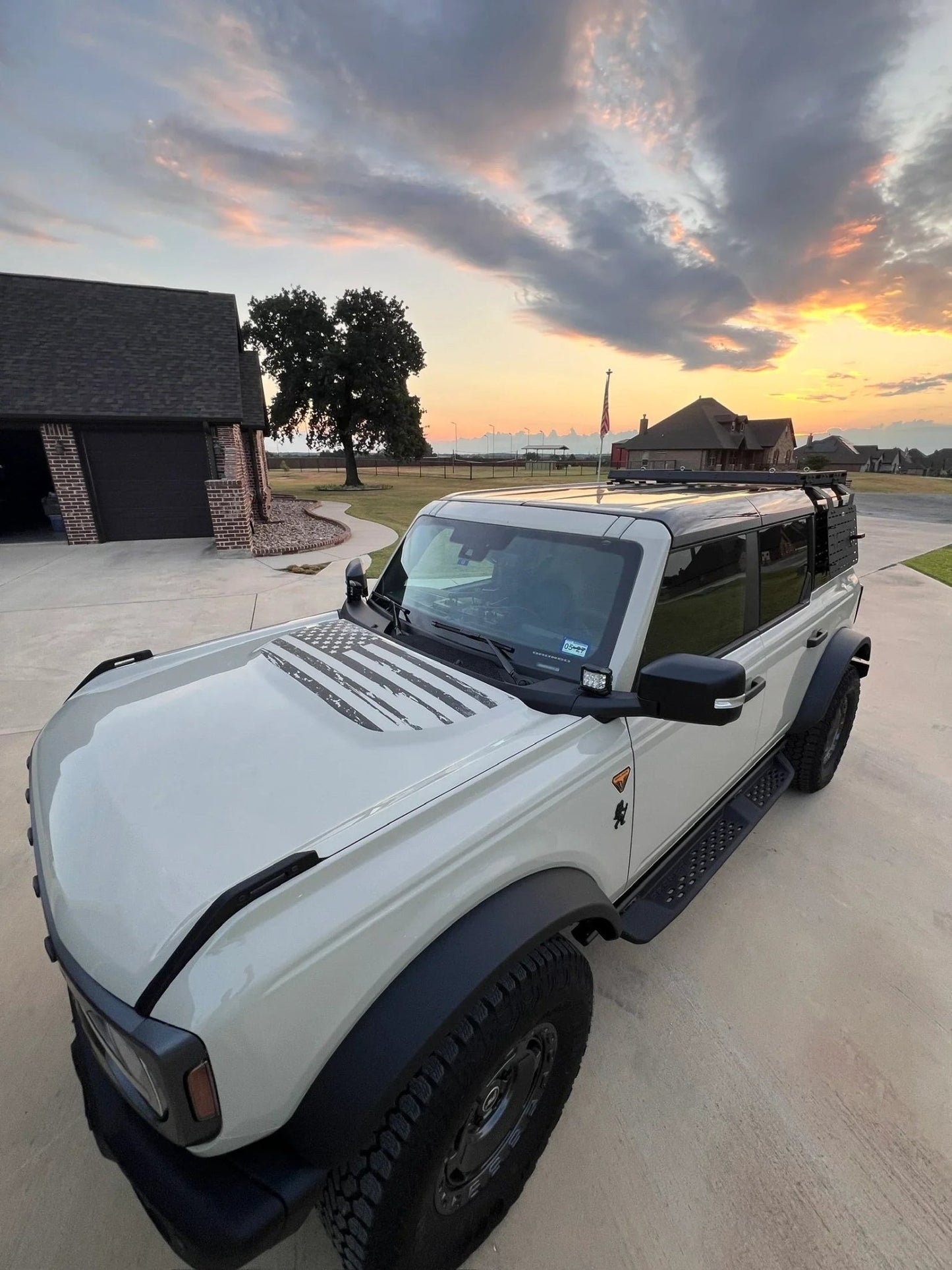 Stealth Clear American Flag Hood Overlay - 2021+ Bronco - Speedlogix