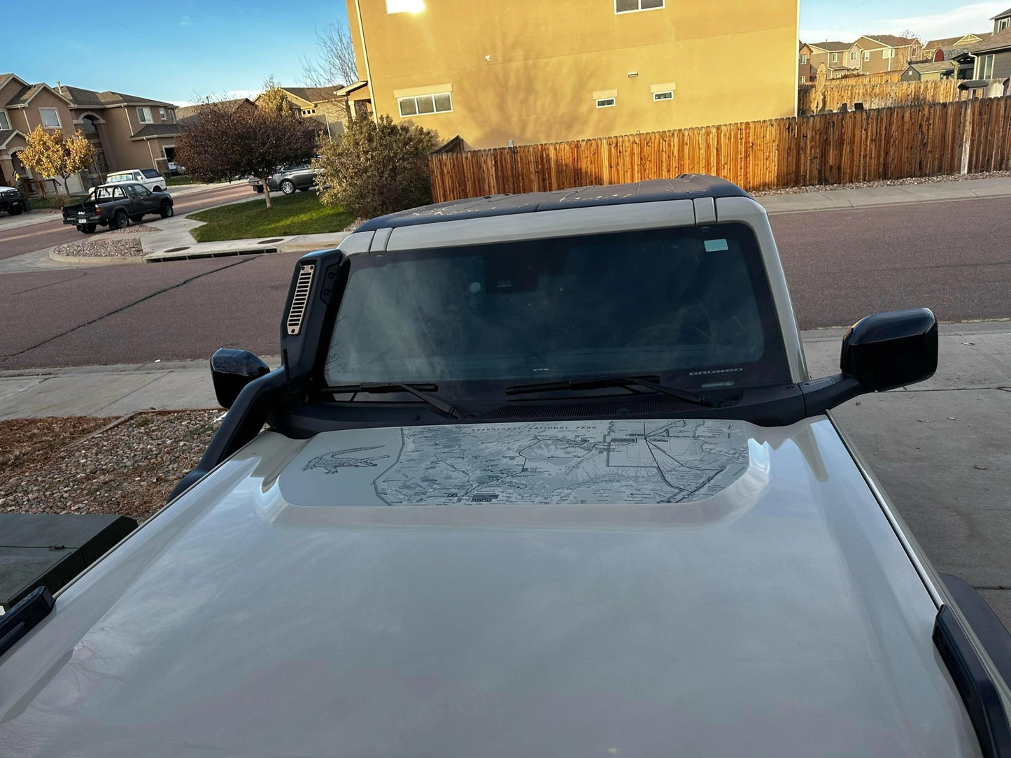 Stealth Clear Everglades Topographic Map Hood Overlay - 2021+ Bronco - Speedlogix