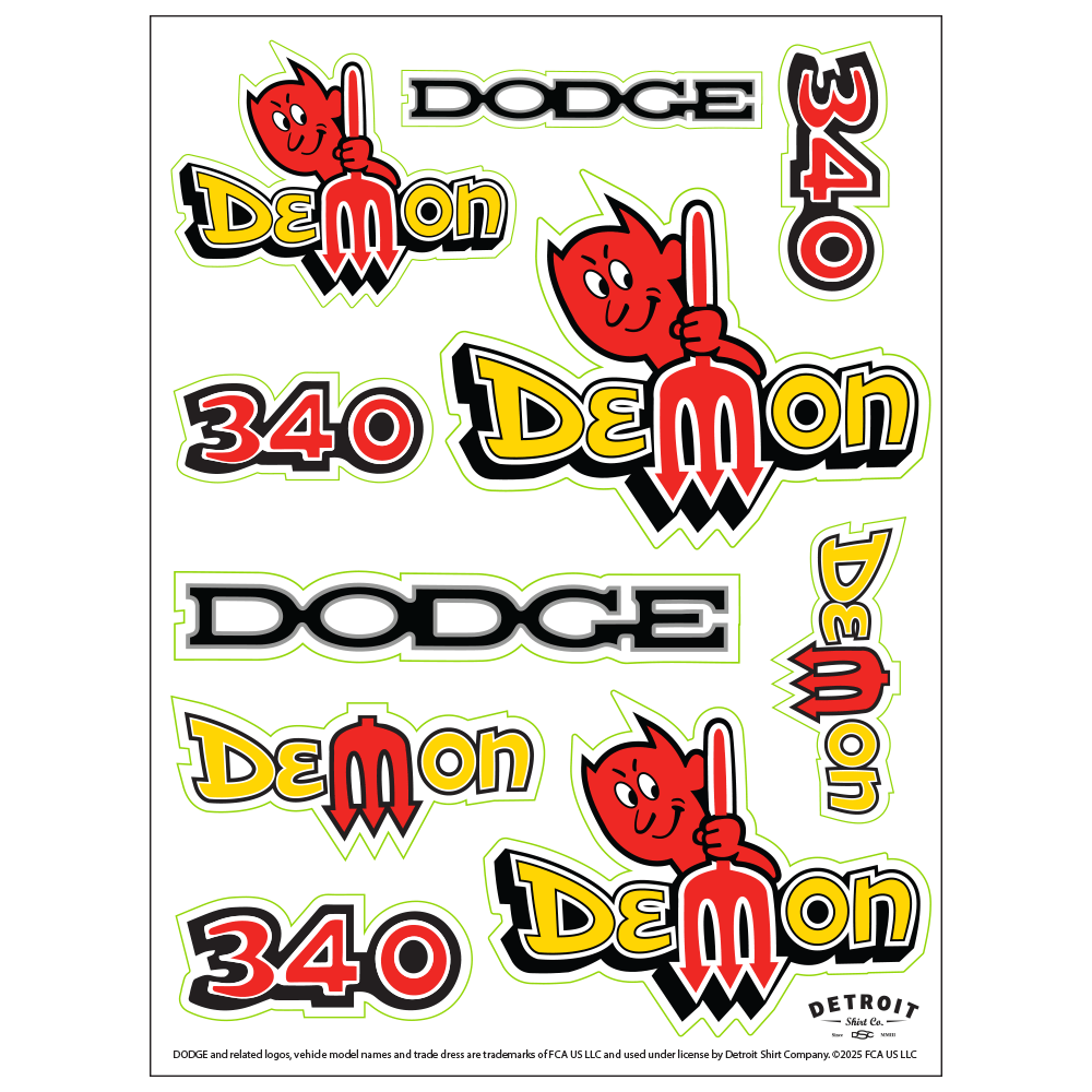 Sticker - Dodge Demon Vintage - Sheet - Speedlogix
