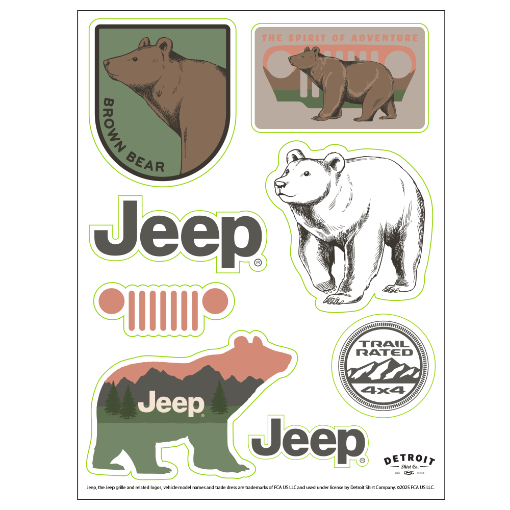 Sticker - Jeep® Brown Bear - Sheet - Speedlogix
