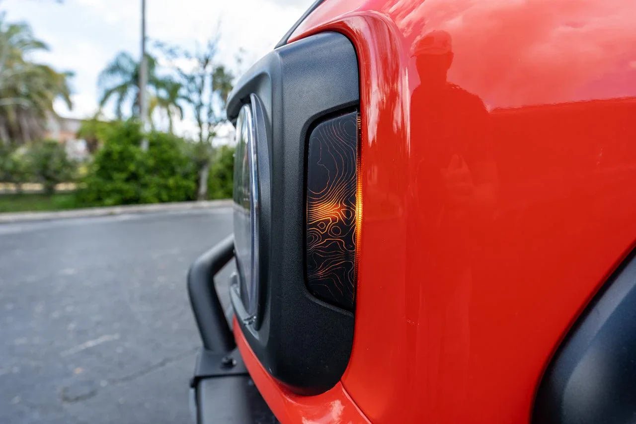 Topo Sidemarker Overlays (Front Only, Printed Series) - 2021+ Bronco (ALL) - Speedlogix