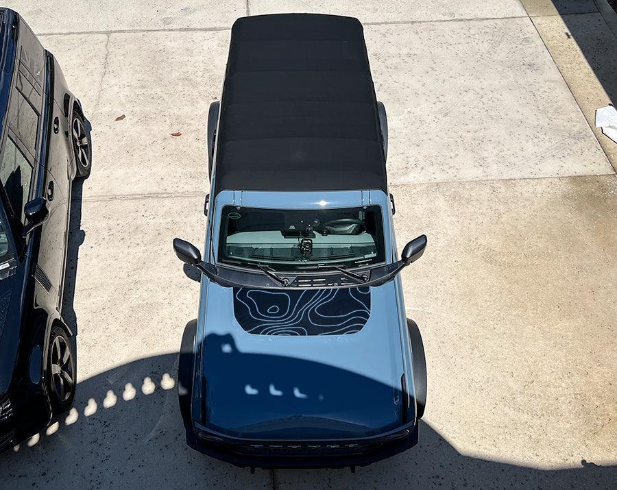 Topographic Map Hood Overlay - 2021+ Bronco - Speedlogix