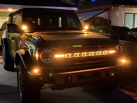 Oracle Illuminated Amber LED Letter Badges 2021-2023 Bronco - Speedlogix