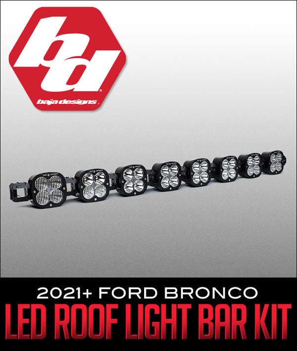 Baja Designs Roof Light Bar Kit 8 XL Linkable w/ Upfitter 2021 - 2022 Bronco - Speedlogix