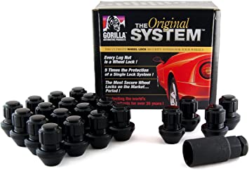 Gorilla 20 Black Locking Lug Nuts 2005 - 2023 Challenger/Charger - Speedlogix