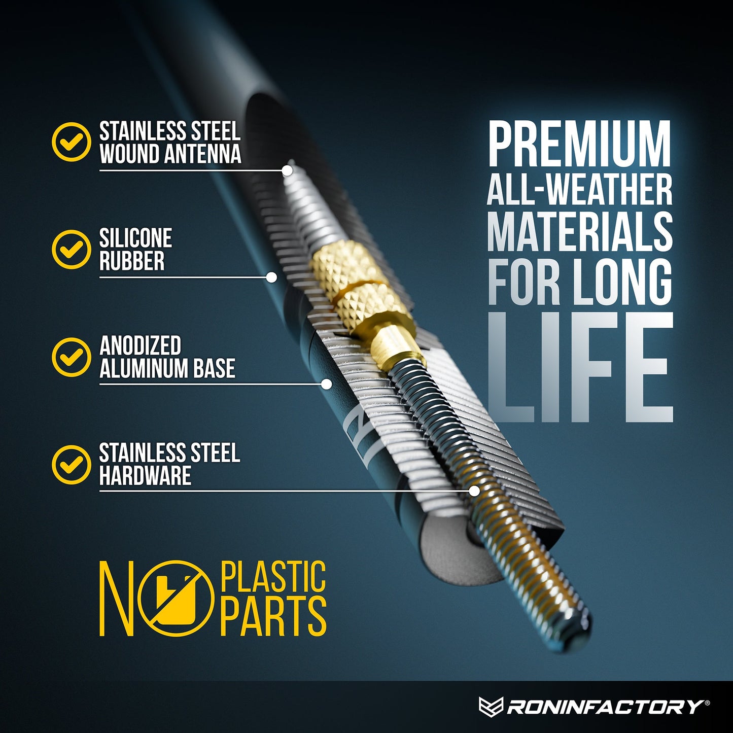 FORD TUFFLOCK® FLEXIBLE ANTENNA (8 INCH)