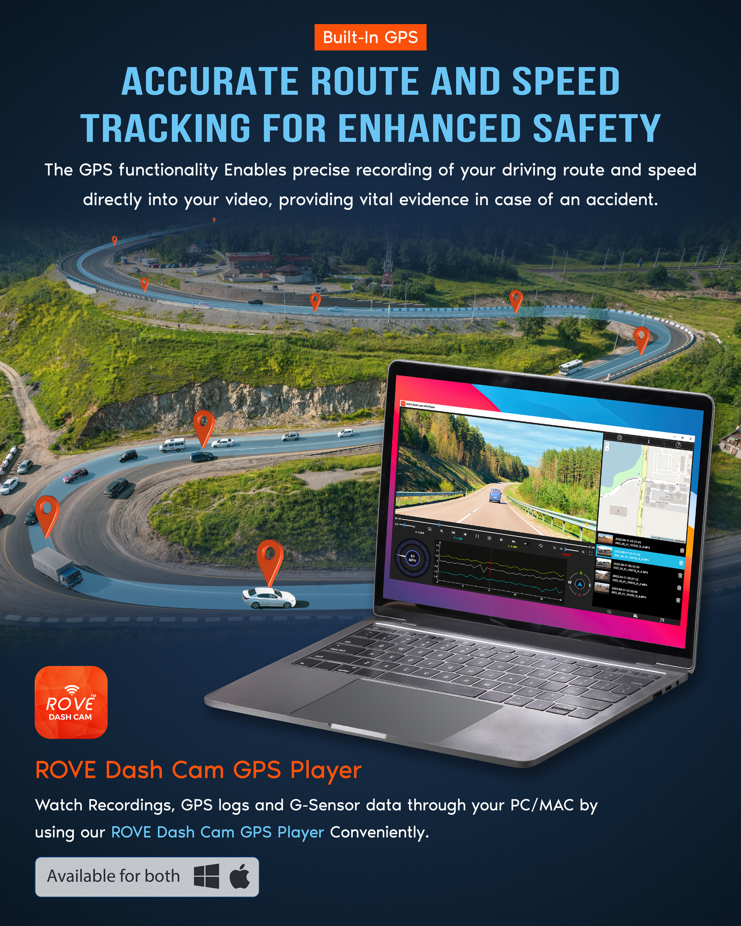 ROVE R2-4K DUAL Dash Cam Front and Rear, STARVIS 2 Sensor, FREE 128GB Card Included, 5G WiFi