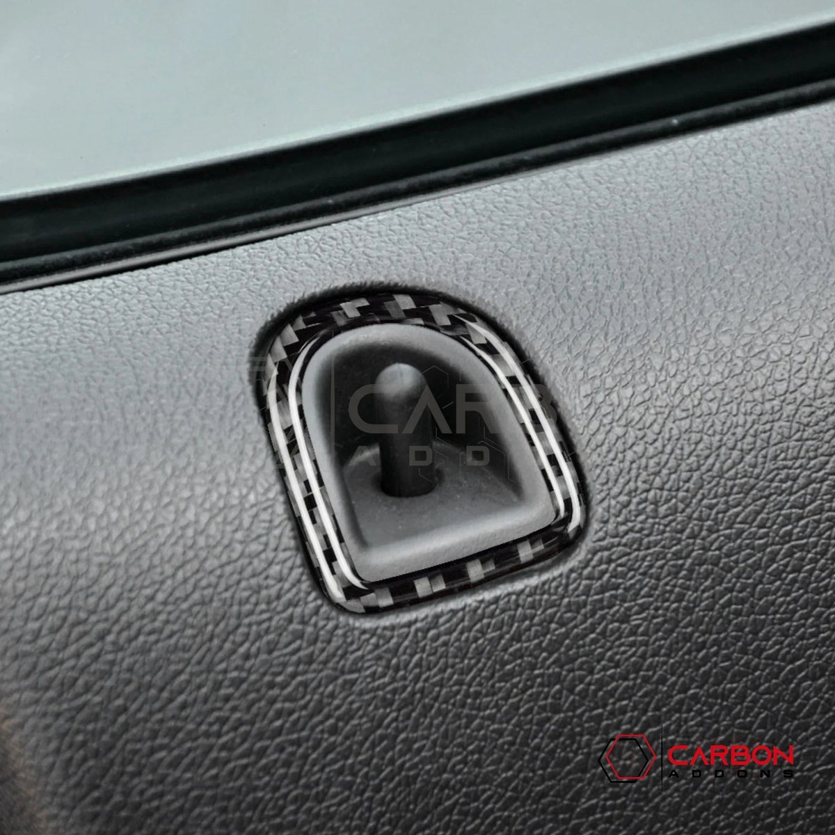 Real Carbon Fiber Door Lock Trim Overlay | Mustang 2005-2009