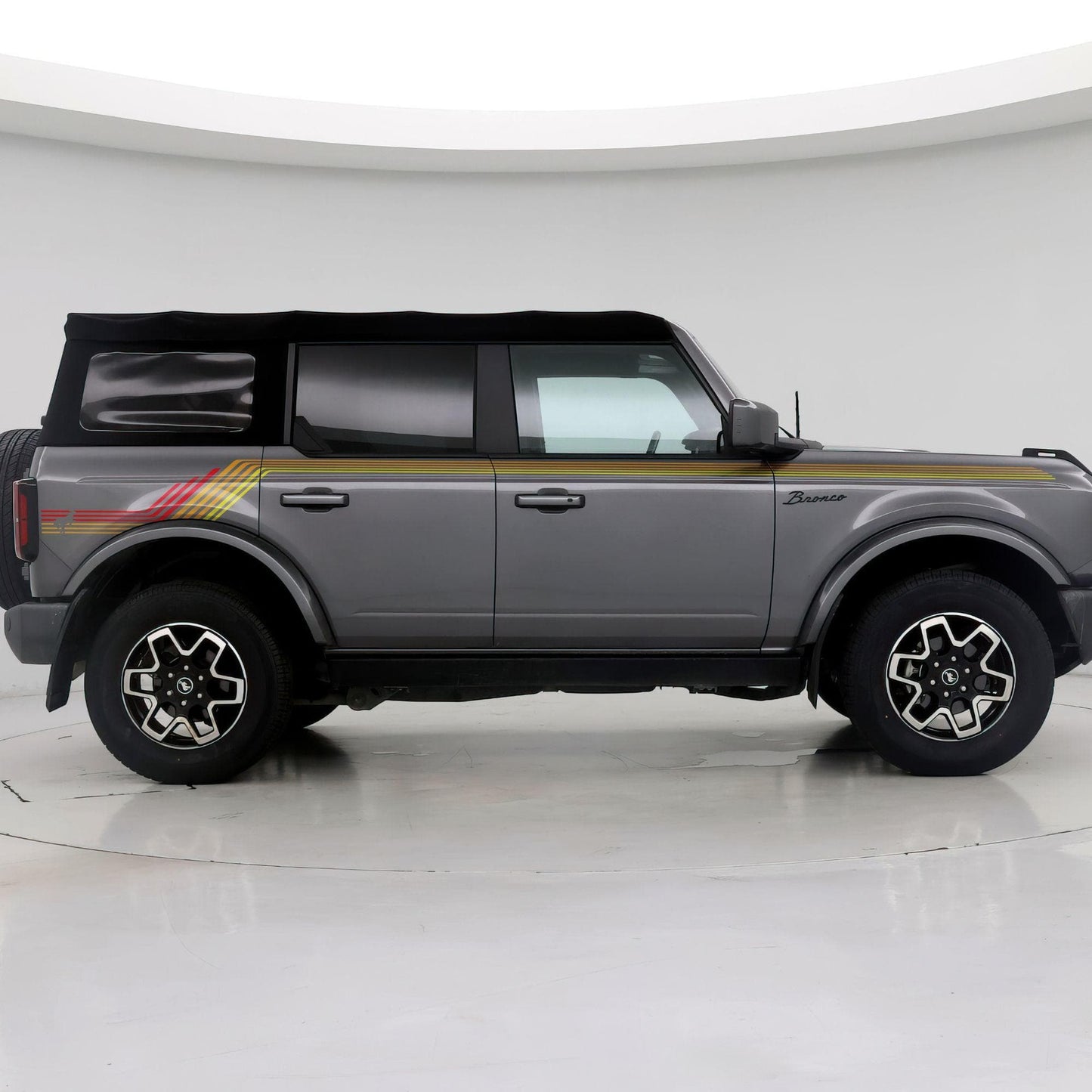 Bronco Color Stripes Decal Sticker. Red, Orange, Yellow Racing Stripes. #6973