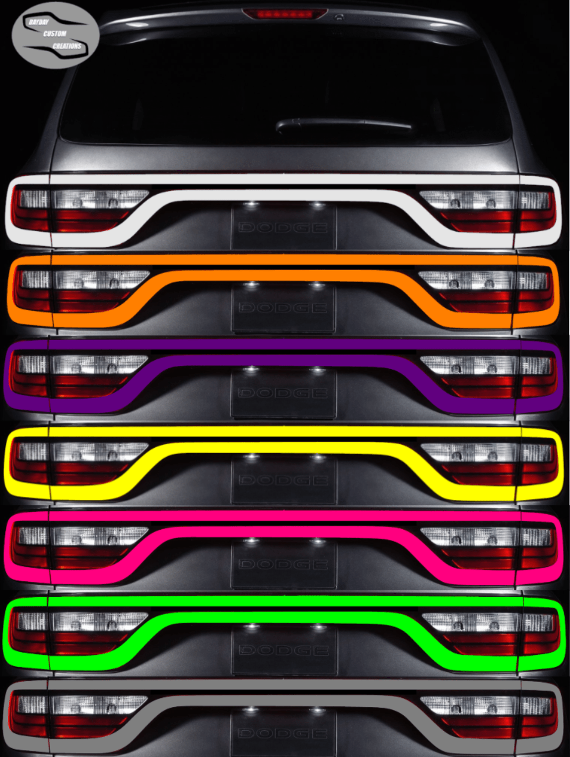 14 - 25 Dodge Durango Colored Taillight Tint Overlay - Speedlogix