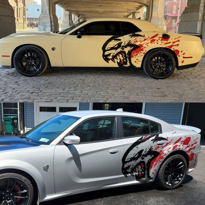 Hellcat Decal Sticker for Challenger, Charger, Durango SRT. Blood Splatter Car Decal. #6993