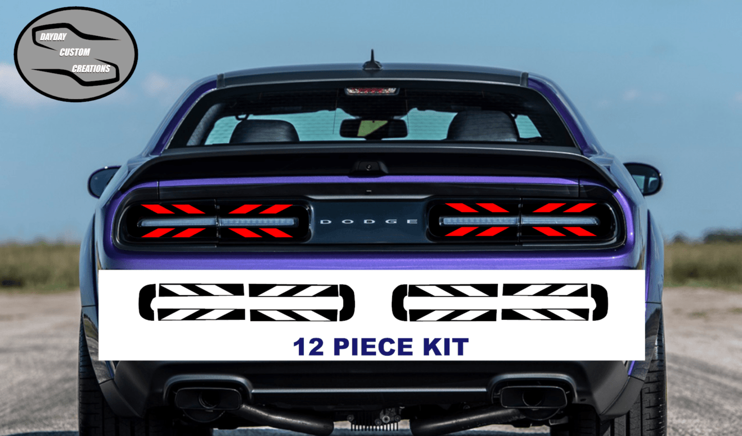 15 - 23 Dodge Challenger Taillight Decal Design 5 - Speedlogix