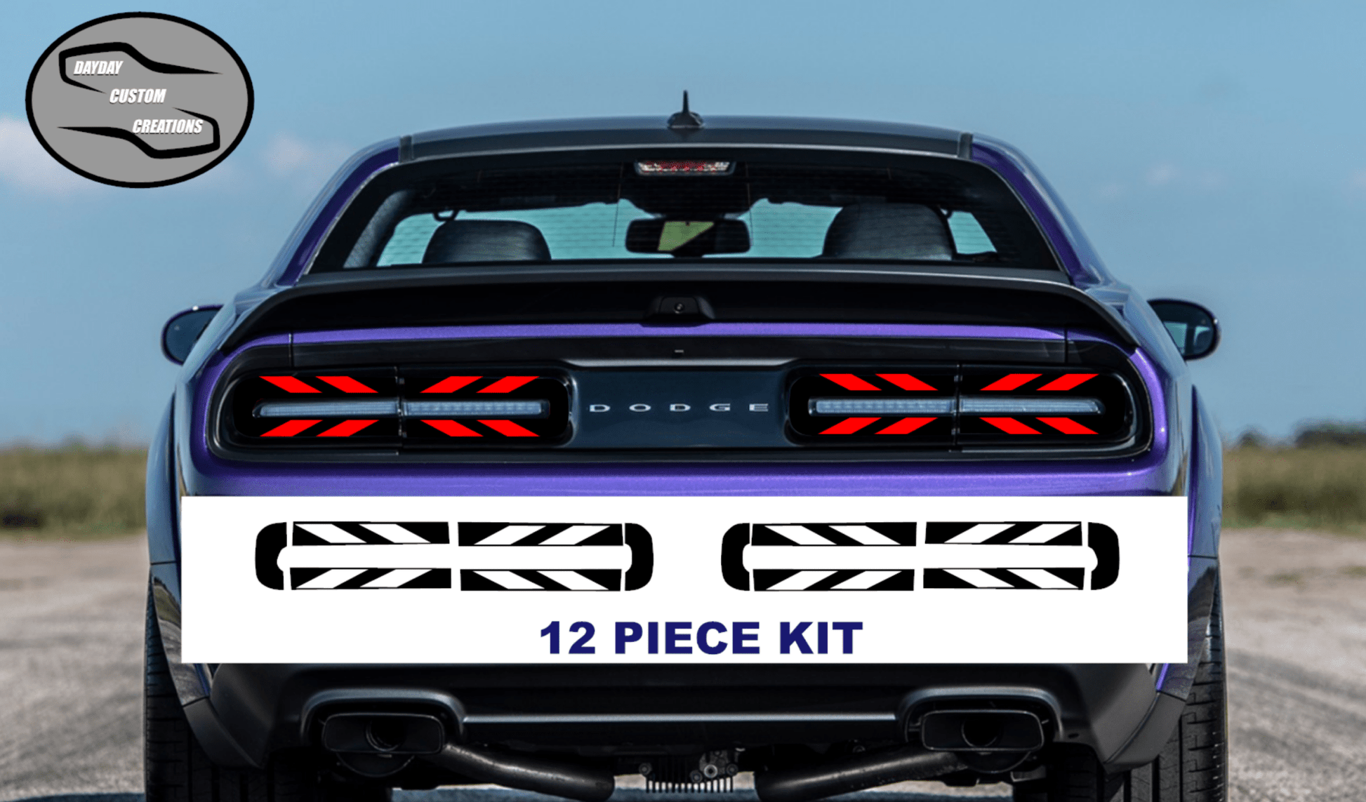 15 - 23 Dodge Challenger Taillight Decal Design 5 - Speedlogix