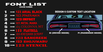 15 - 23 Dodge Challenger Taillight Decal Design 6 - Speedlogix