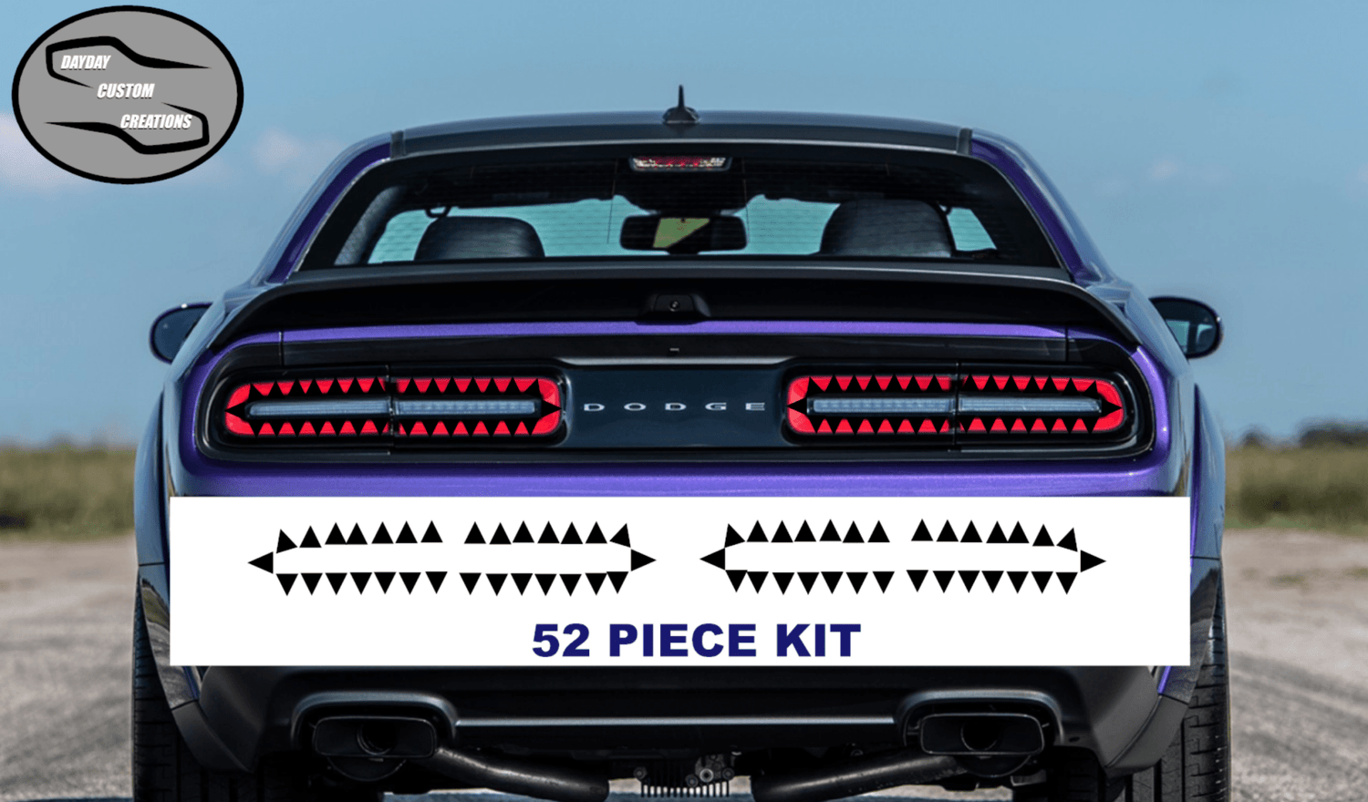 15 - 23 Dodge Challenger Taillight Decal Design 7 - Speedlogix