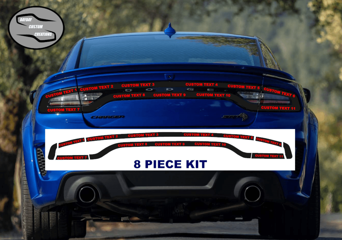 15 - 23 Dodge Charger Custom Text Taillight Decal - Speedlogix