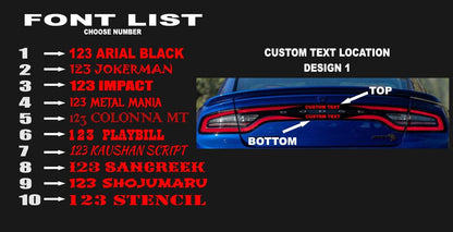 15 - 23 Dodge Charger Taillight Decal Design 1 - Speedlogix